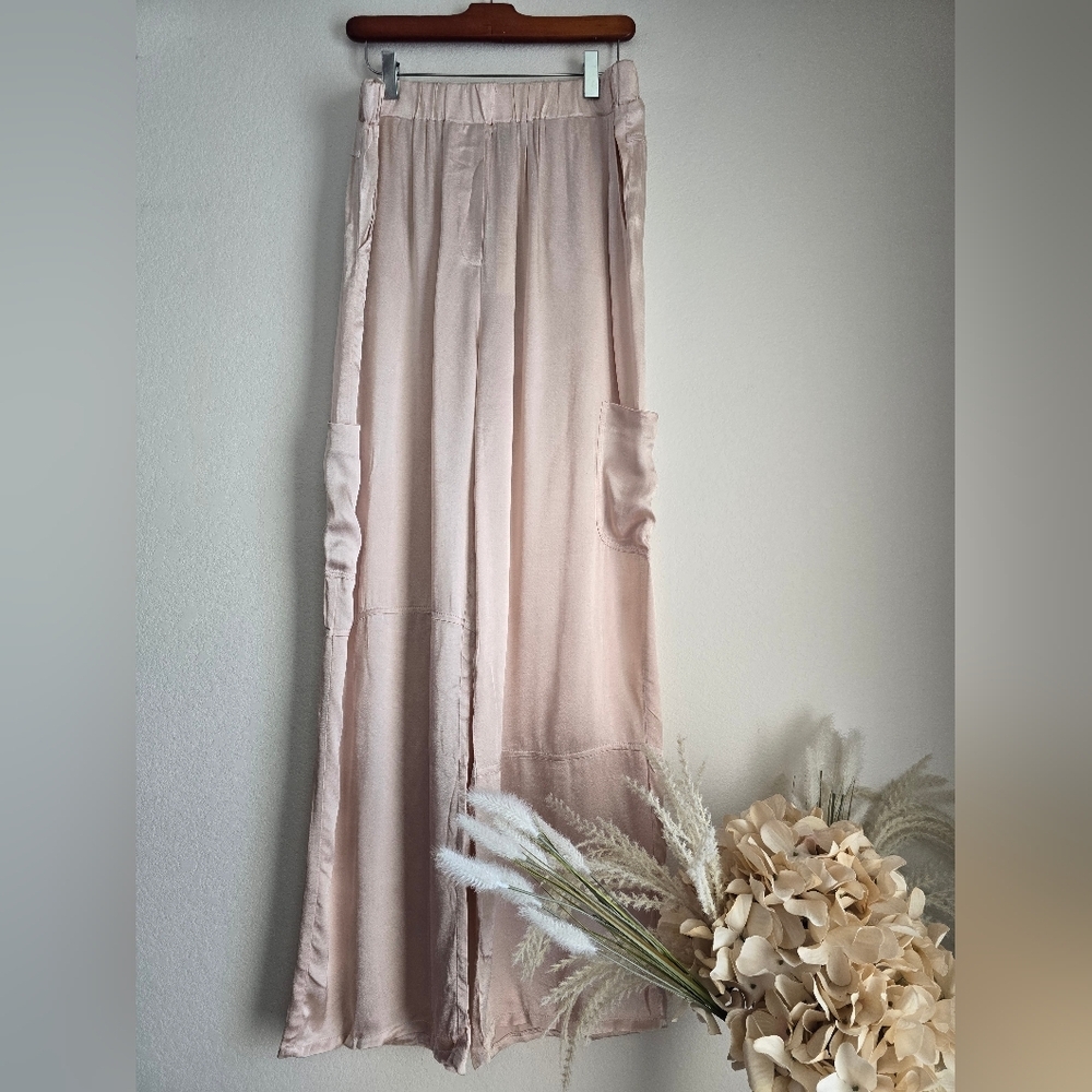 Central Park West rose gold Wide Leg Pants with High Waist Design size L - Picture 4 of 15